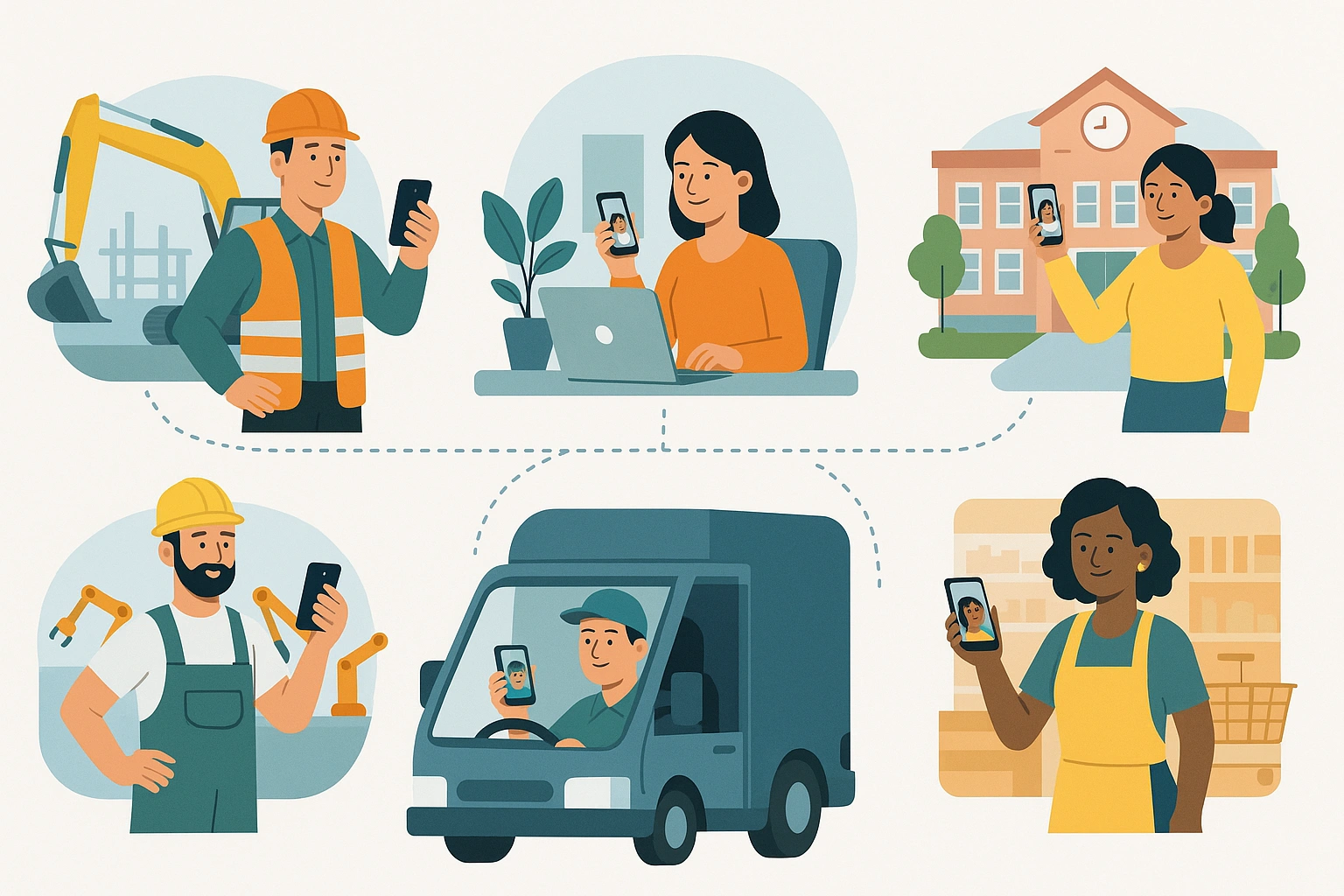 Diferentes sectores de trabajo utilizando Cucutime